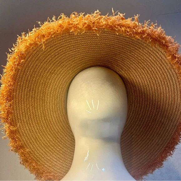 HELEN KAMINSKI BIA FRINGED WIDE BRIM RAFFIA HAT NEW - Picture 9 of 16